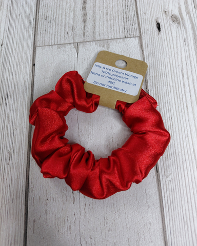 Mini Red Satin Hair Scrunchie
