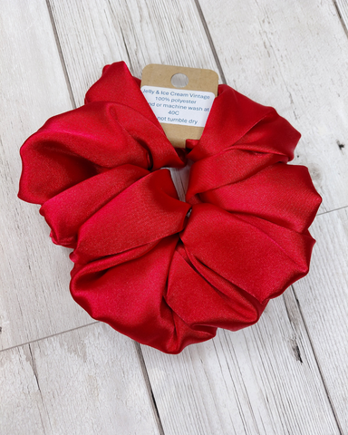 Jumbo Red Satin Scrunchie