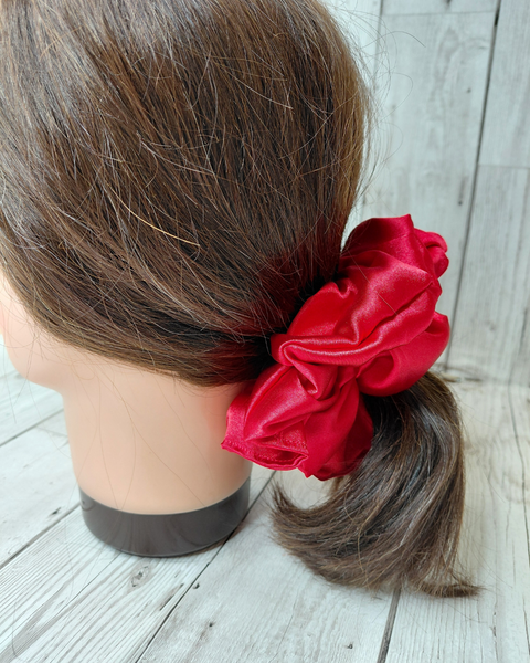 Jumbo Red Satin Scrunchie