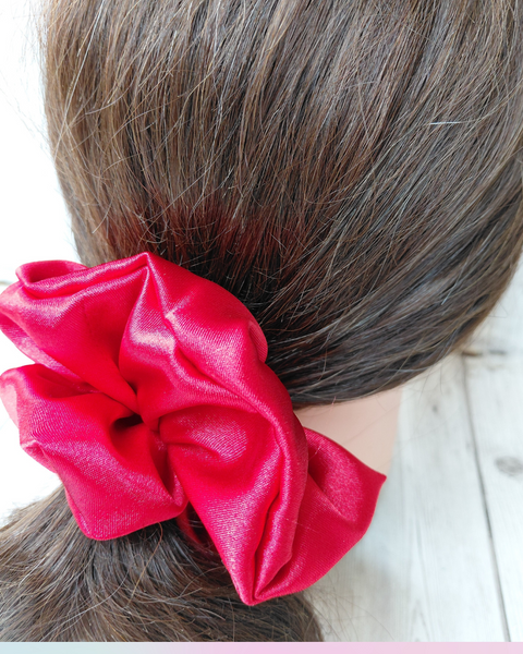 Jumbo Red Satin Scrunchie