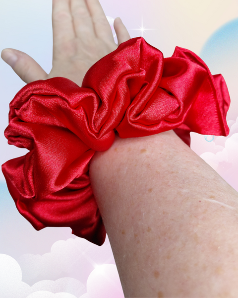 Jumbo Red Satin Scrunchie