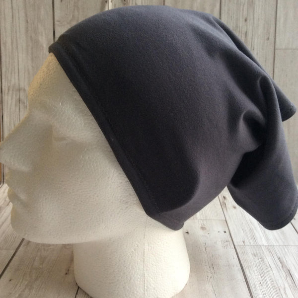 Man's beanie neck gaiter - charcoal grey