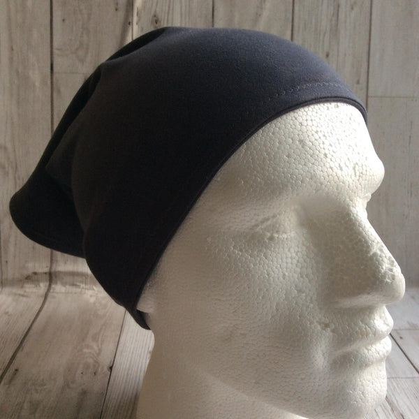 Man's beanie neck gaiter - charcoal grey