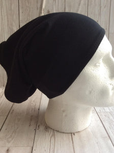 Man's beanie neck gaiter - black