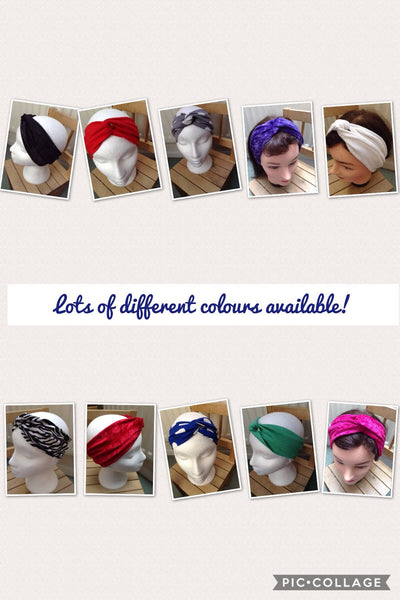 Black velvet twist headband
