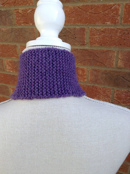Purple alpaca/wool mix keyhole scarf