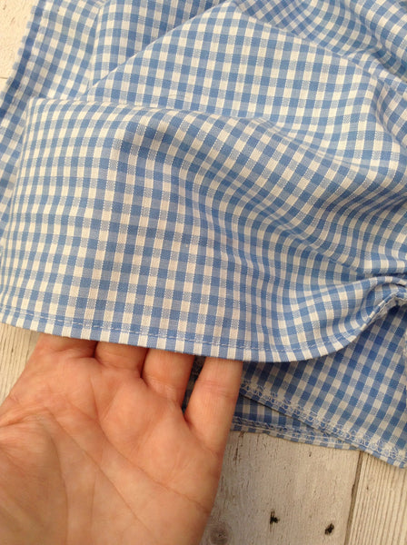 1930s 1940s dusting cap - light blue gingham