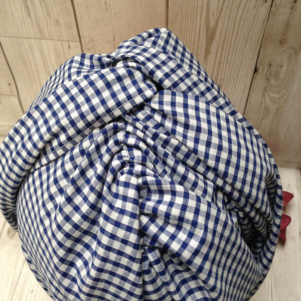 1930s vintage style dusting cap - Navy Gingham