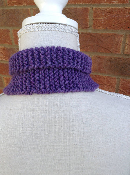 Purple alpaca/wool mix keyhole scarf