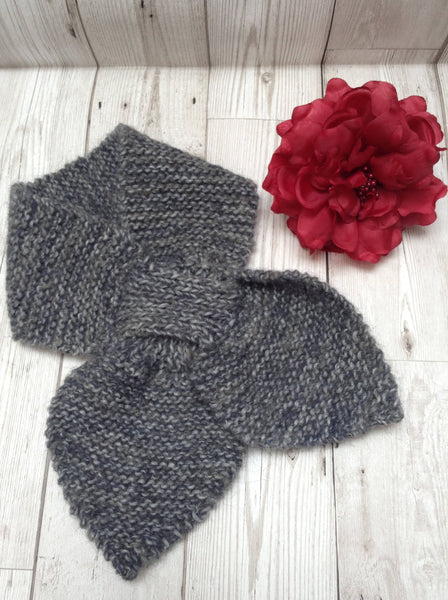 Purple alpaca/wool mix keyhole scarf