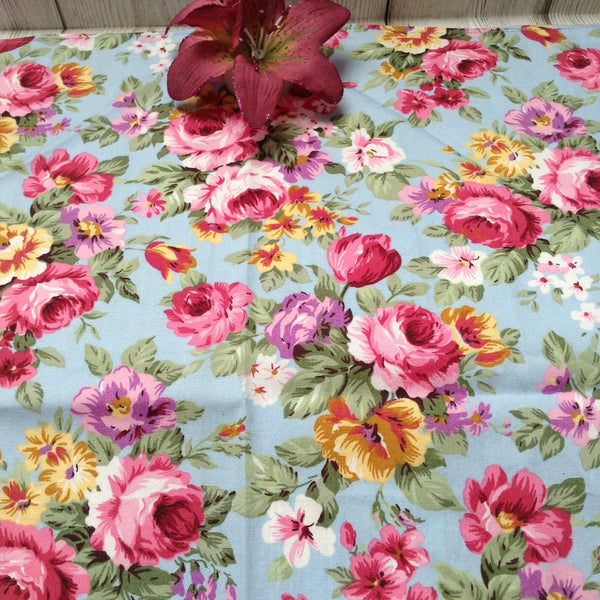 Sky blue floral headscarf