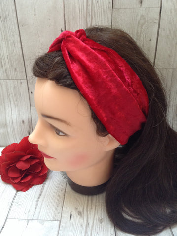 Red velvet twist headband
