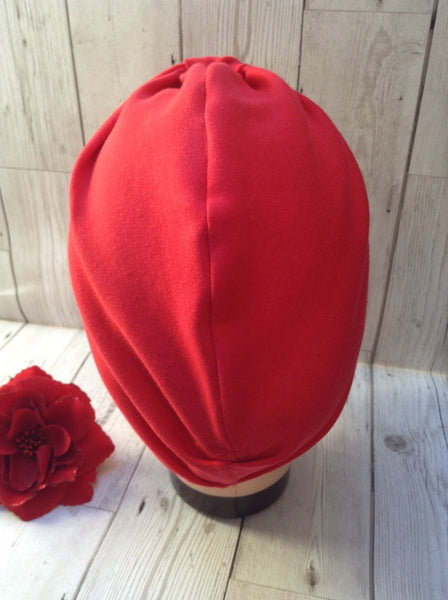 1940s style stretch cotton turban - red